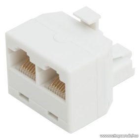   8P8C Y elosztó, 1 dugó – 2 aljzat, fehér, 10 db / csomag (05387)