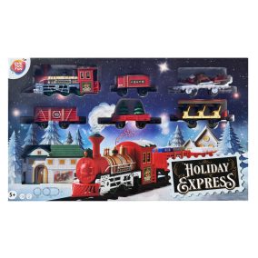   Holiday / Christmas Express Karácsonyi elemes, elektromos, önjáró vonat szett, vasúti pálya