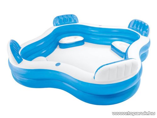 Intex Háttámlás családi medence, kerti medence ülésekkel, 229 x 229 x 66 cm