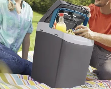 Adventuridge KB2019 30L ECO Hálózati / autós elektromos hűtőtáska fűtés funkcióval, kék-szürke