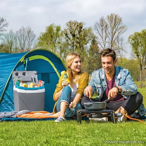 Adventuridge KB2019 30L ECO Hálózati / autós elektromos hűtőtáska fűtés funkcióval, kék-szürke