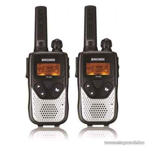 Brondi FX-332 TWIN adó-vevő készülék, fekete színű, 12 km walky talky