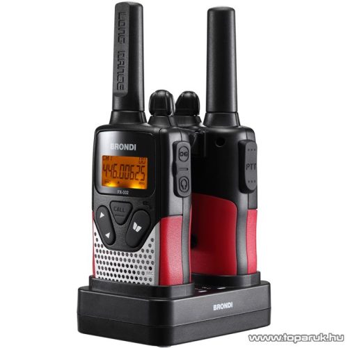 Brondi FX-332 TWIN adó-vevő készülék, fekete színű, 12 km walky talky