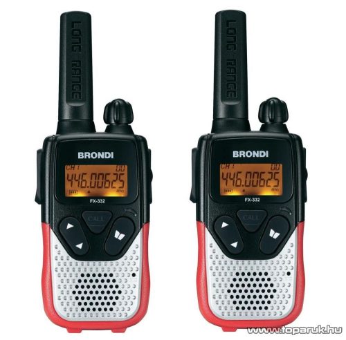 Brondi FX-332 TWIN adó-vevő készülék, fekete színű, 12 km walky talky