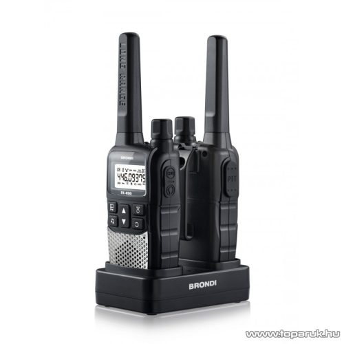 Brondi FX-490 TWIN Walkie-Talkie adó-vevő készülék, fekete színű, 12 km walky talky