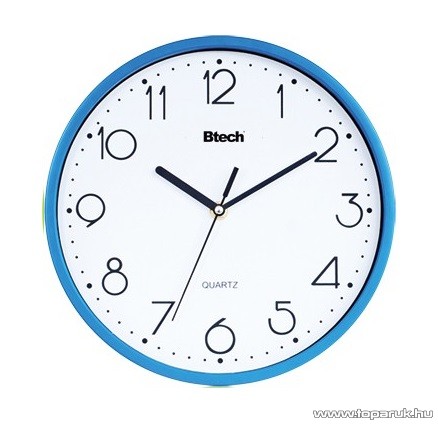 Btech BH-180 Falióra, 25 cm, világoskék keretes, fehér számlapos