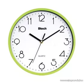   Btech BH-190 Falióra, 25 cm, világoszöld keretes, fehér számlapos