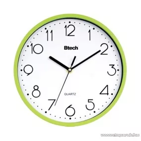   Btech BH-190 Falióra, 25 cm, világoszöld keretes, fehér számlapos