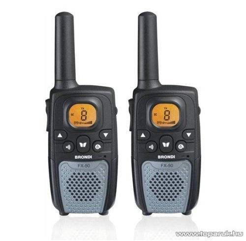 Brondi FX-50 TWIN ECO ENERGY adó-vevő készülék (walky talky), fekete-ezüst, 7 km hatótávolság - készlethiány