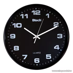   Btech BH-100 Falióra, 25 cm, fekete keretes, fekete számlapos