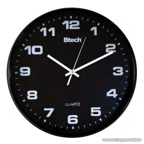   Btech BH-100 Falióra, 25 cm, fekete keretes, fekete számlapos
