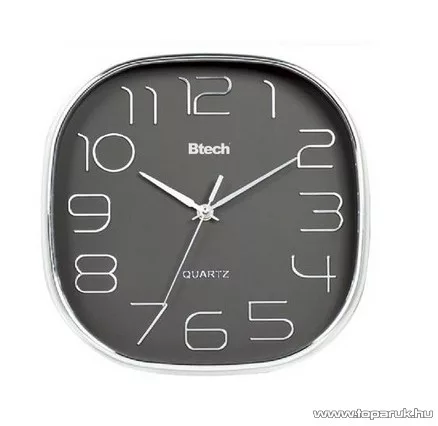 Btech BH-150 Falióra, 28 cm, fém keretes, szürke számlapos