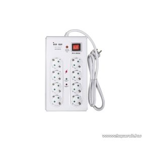   Steck SEL 815K 8-as földelt elosztó főkapcsolóval + 2 db USB porttal, túlfeszültség és túlterhelés elleni védelemmel