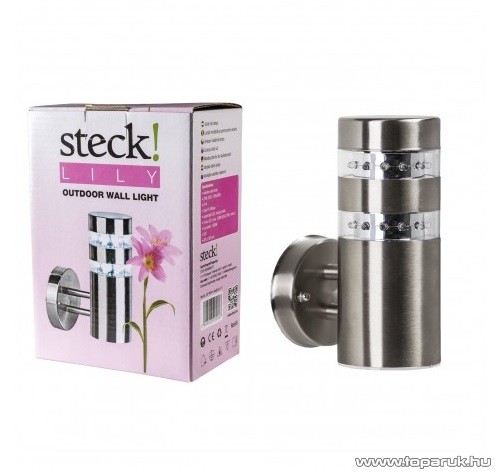 Steck SLP 401A LILY INOX Kültéri fali lámpa, 24 LED (33000022)