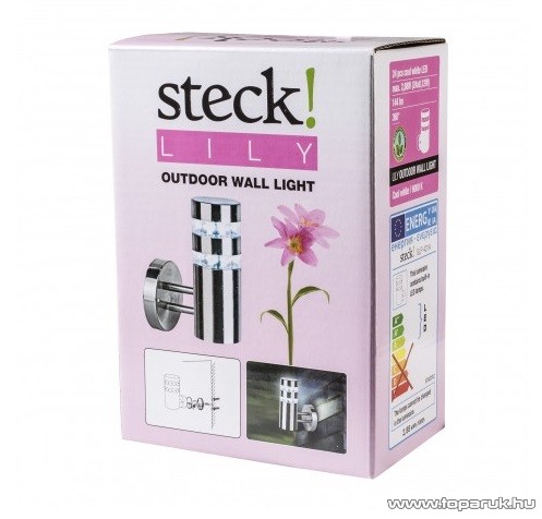 Steck SLP 401A LILY INOX Kültéri fali lámpa, 24 LED (33000022)
