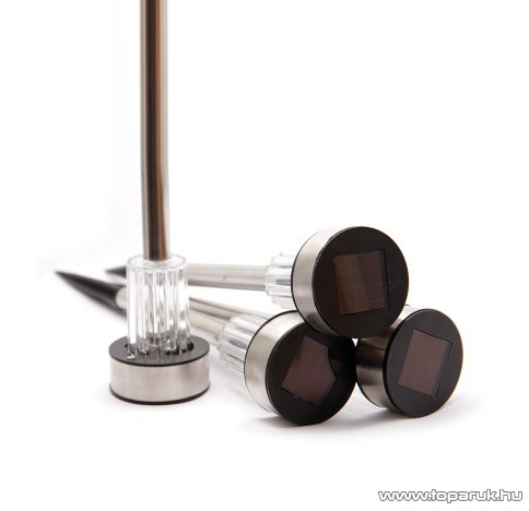 Steck SS 4M Napelemes kerti szolár lámpa szett, leszúrható, fém, 4 db / csomag (34020040)