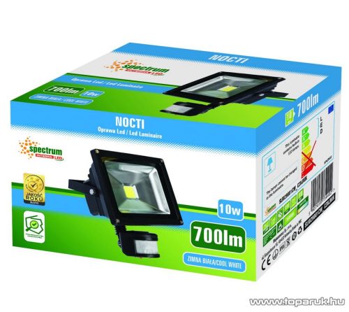 NOCTI Spectrum SLI029001CW-S Mozgásérzékelős kültéri COB LED-es fényvető, 10W, hideg fehér fénnyel (32051032)