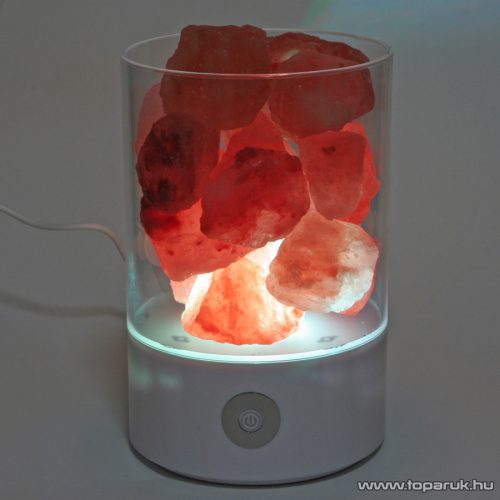 Steck SSL 30 Színváltos sókristály lámpa (sólámpa), dimmelhető fényerővel, USB csatlakozással