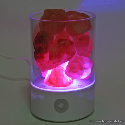 Steck SSL 30 Színváltos sókristály lámpa (sólámpa), dimmelhető fényerővel, USB csatlakozással