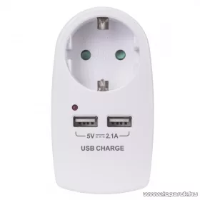   Steck ST 1-2U Hálózati elosztó, 1 földelt, 2 db USB csatlakozóval (12030018)
