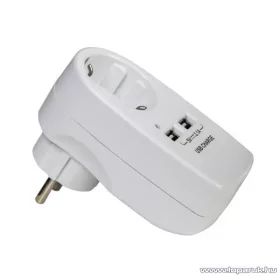  Steck ST 1-2U Hálózati elosztó, 1 földelt, 2 db USB csatlakozóval (12030018)