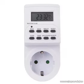   Steck STD 700 Elektronikus napi kapcsolóóra (heti időzítő óra) LCD kijelzővel, fehér