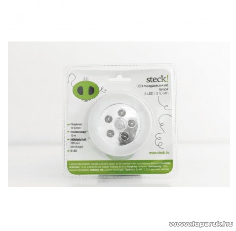 Steck STL 84S Öntapadós LED-es gardrób lámpa mozgásérzékelővel, fehér (33000006)