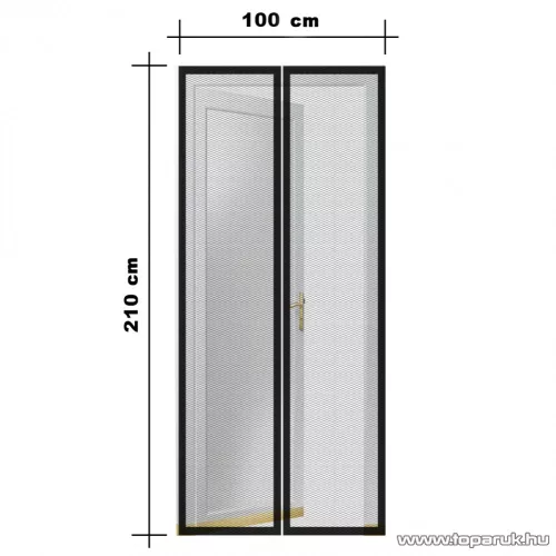 Steck SRM 100 Mosható szúnyogháló függöny ajtóra, mágnessel záródó, 100 x 210 cm (mágneses szúnyogháló), fekete színű