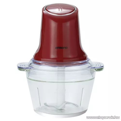 Ambiano 21477903/RD Elektromos üvegtálas konyhai aprító, 500 W, 500 ml, bordó piros