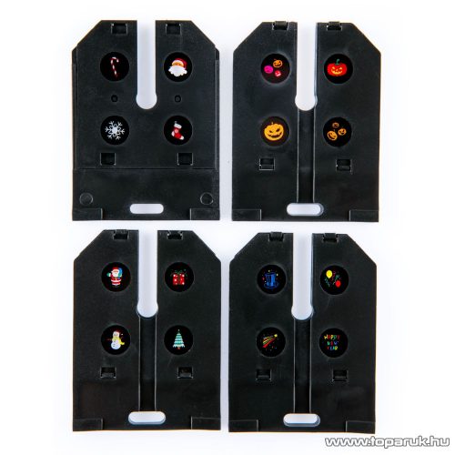 Belavi 716083 Kültéri LED projektor, mozgó színes party fényeffekt kivetítő, 4 téma (karácsony, halloween, party, tél), 4 W