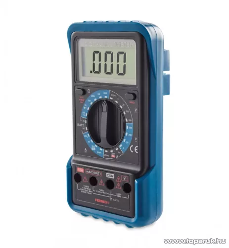 Ferrex ANS-18-034 Kompakt digitális multiméter hangjelzéssel, nagy 3,5 számjegyes LCD kijelzővel, 9V elemmel