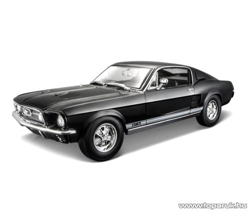 Bburago Ford Mustang GTA Fastback Premium Edition részletgazdag fém modell játék autó, fekete, 1:18 méretarányú