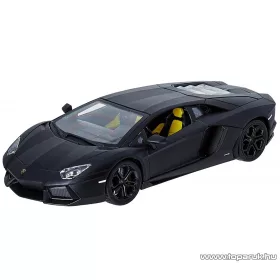   Bburago Lamborghini Aventador LP700-4 Premium Edition részletgazdag fém modell játék autó, mett fekete, 1:18 méretarányú