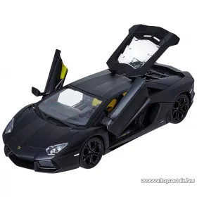   Bburago Lamborghini Aventador LP700-4 Premium Edition részletgazdag fém modell játék autó, mett fekete, 1:18 méretarányú