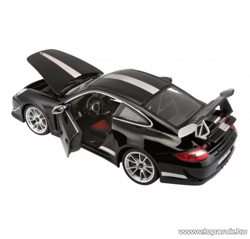 Bburago Porsche 911 GTS RS 4.0 Premium Edition részletgazdag fém modell játék autó, fekete, 1:18 méretarányú