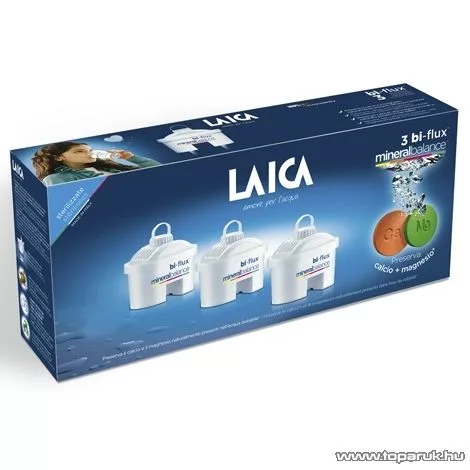 Laica Mineral Balance Bi-flux szűrőbetét vízszűrő kancsóhoz, 3 db-os
