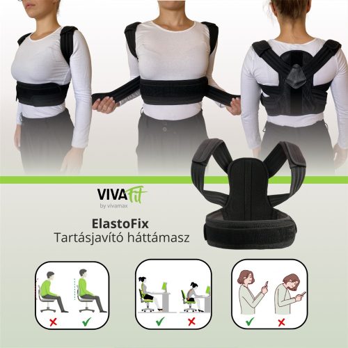 VivaFit GYVFEFIXTH ElastoFix tartásjavító háttámasz merevítéssel és elasztikus pántrendszerrel, többféle méret