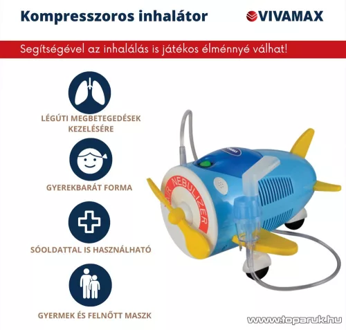 Vivamax GYV27 kompresszoros gyermek inhalátor, repülő forma