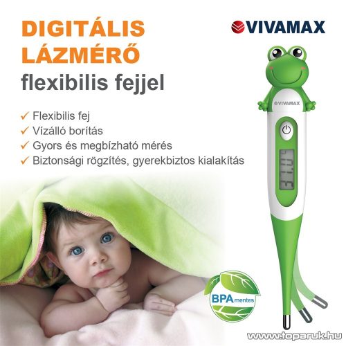 Vivamax GYV30 Digitális lázmérő flexibilis fejjel, béka design