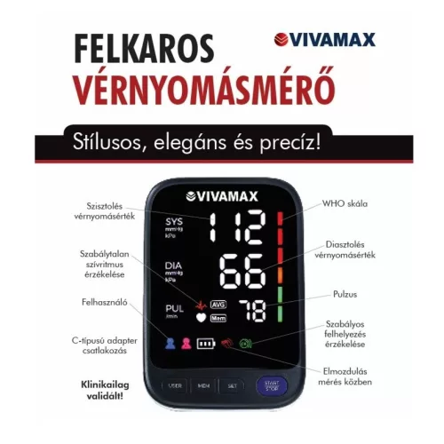 Vivamax V33 felkaros vérnyomásmérő (GYV33)