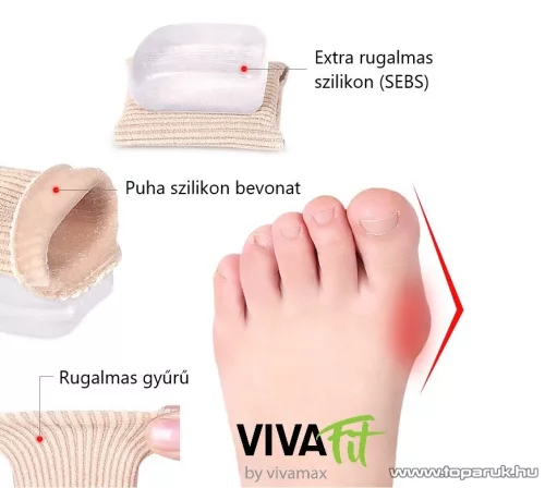 Vivamax GYVFBGY Bütyökvédő gyűrű szilikon nagylábujj elválasztóval