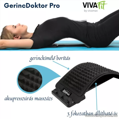 Vivamax GYVGD2 Gerinc Doktor Pro hátnyújtó pad csigolyakímélő borítással és akupresszúrás masszázzsal