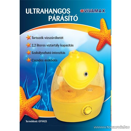 Vivamax GYVH25 Ultrahangos állatfigurás párásító készülék, halacska