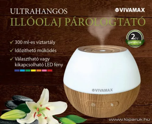 Vivamax GYVH44 Ultrahangos illóolaj párologtató fényterápiával