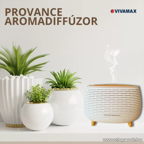Vivamax GYVH57 Provence ultrahangos illóolaj párologtató, aromadiffúzor időzítővel és fényterápiával