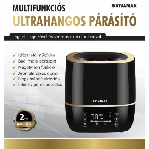 Vivamax GYVH59 Multifunkciós ultrahangos párásító készülék, 5 literes víztartály