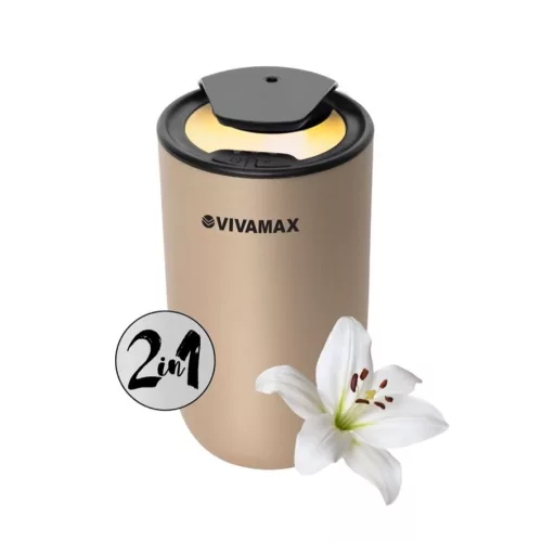 Vivamax GYVH65G ZenSation akkumulátoros illóolaj párologtató, waterless aromadiffúzor autós üzemmóddal, arany