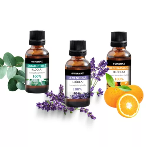 Vivamax illóolaj csomag (Édes narancs, Levendula, Eukaliptusz) 3 x 10 ml