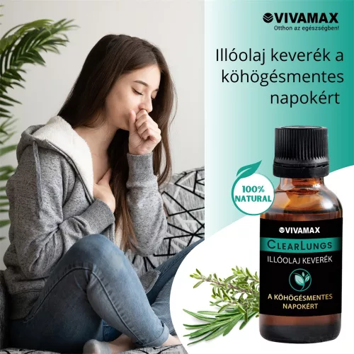 Vivamax ClearLungs, a köhögésmentes napokat támogató illóolaj keverék, 10 ml