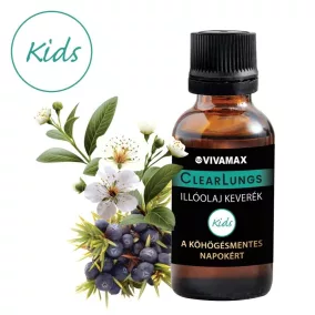   Vivamax ClearLungs Kids, a köhögésmentes napokat támogató illóolaj keverék, 10 ml